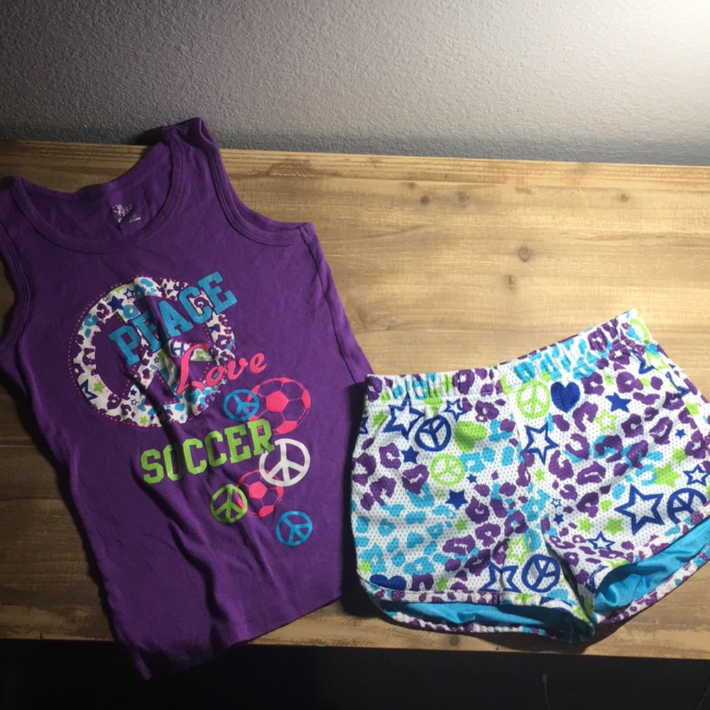 Girls Soccer tank and shorts set